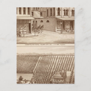 Carte Postale Hôtel, vignoble, Tulare