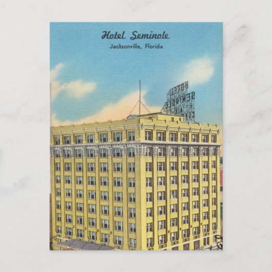 Carte Postale Hôtel vintage à Jacksonville, Floride (Devant)