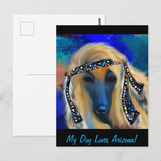 Carte Postale Hound afghan (Devant / Derrière)