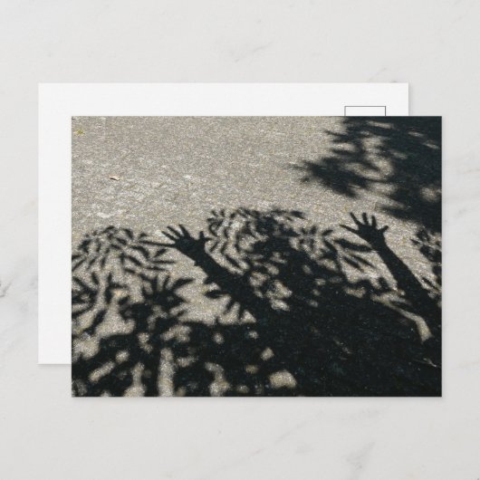 Carte Postale Hourray Shadow Hands & Feuilles Fermer do-it-yours (Devant / Derrière)