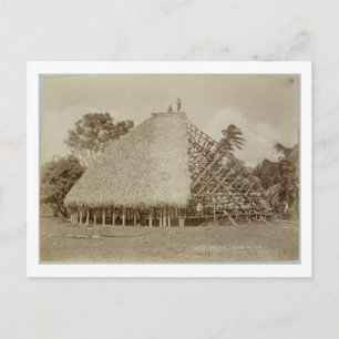 Carte Postale House building à Samoa, c.1875 (sepia photo)