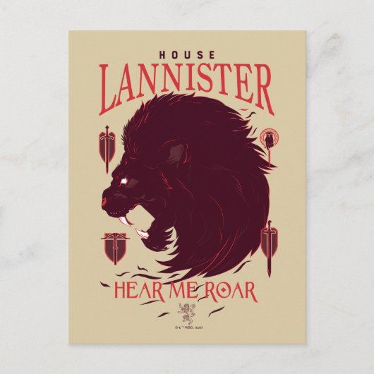 Carte Postale House Lannister - Entendez-Moi Rugir (Devant)