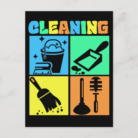 Carte Postale Housekeeping Retro Housekeeper Cleaning (Devant)