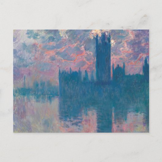 Carte Postale Houses of Parliament, Coucher de soleil par Claude (Devant)