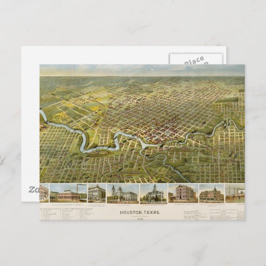 Carte Postale Houston 1891 (Devant / Derrière)