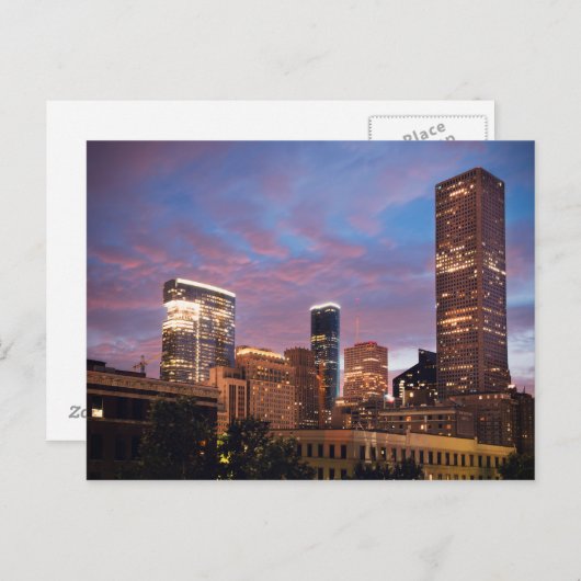 Carte Postale Houston Night (Devant / Derrière)