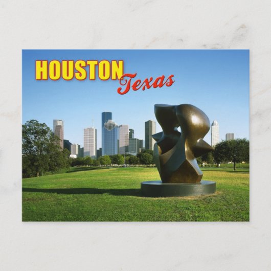 Carte Postale Houston Skyline depuis Eleanor Tinsley Park, TX (Devant)