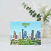 Carte Postale Houston Texas Downtown Vintage (Debout devant)