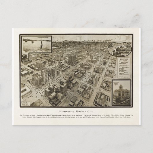 Carte Postale Houston Texas en 1912 (Devant)