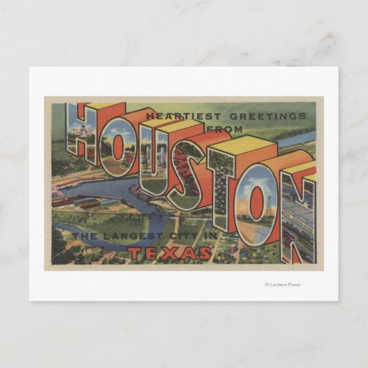 Carte Postale Houston, Texas - Scènes de grandes lettres 2 (Devant)