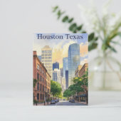 Carte postale Houston Texas watercolor (Debout devant)