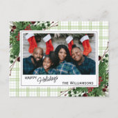 Carte Postale Houx vert classeux Baies rouges Feuillage botaniqu (Devant)