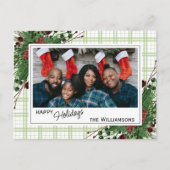 Carte Postale Houx vert classeux Baies rouges Feuillage botaniqu (Devant)