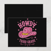 Carte Postale Howdy Cowboy De 3E Année Revenir À L'École (Devant / Derrière)