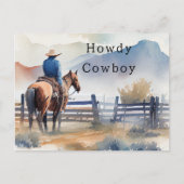 Carte Postale Howdy Cowboy Horse (Devant)