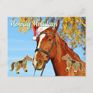 Carte Postale Howdy Holidays - Customable Horse Christmas