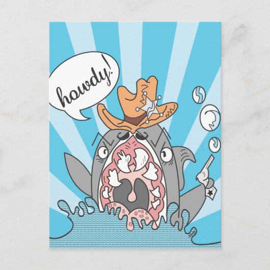 Carte postale Howdy Shark (Devant)