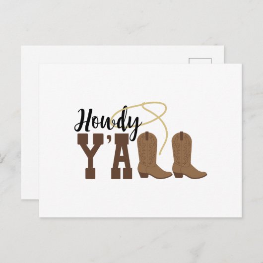 Carte Postale Howdy Y'all (Devant / Derrière)