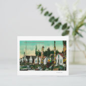 Carte Postale Howkan, Alaska Indian Village et Totems (Debout devant)