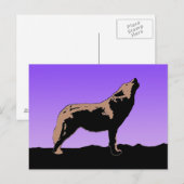 Carte Postale Howling Wolf at Sunset - Art faunique original (Devant / Derrière)