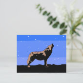 Carte Postale Howling Wolf en hiver - Art faunique original (Debout devant)