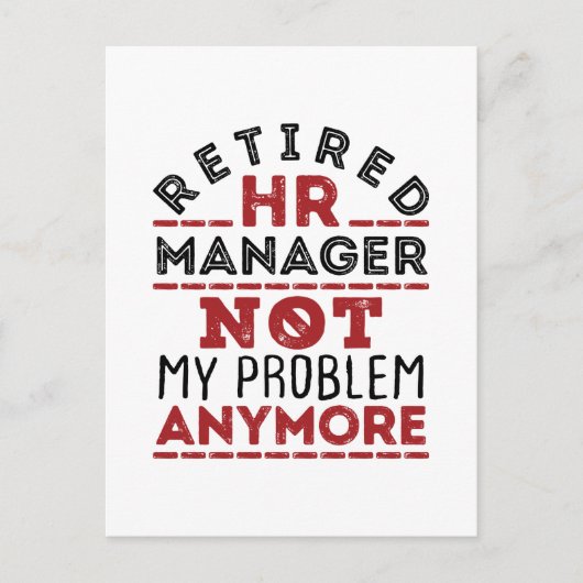 Carte Postale HR Manager Not My Problem Anymore (Devant)