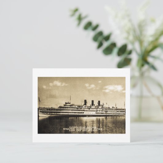 Carte Postale Hudson River Day Line Steamer Washington Irving (Debout devant)