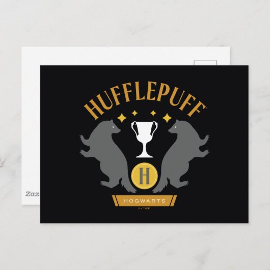 Carte Postale HUFFLEPUFF™ Badger and Cup House Pride Graphisme (Devant / Derrière)