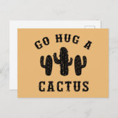 Carte Postale Hug A Cactus Drôle Offensive Dit (Devant / Derrière)