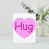 Carte Postale Hug Coeur rose (Debout devant)
