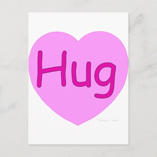 Carte Postale Hug Coeur rose (Devant)