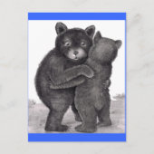 Carte Postale Hug d'ours. Deux ours se serrant dans la nature (Devant)