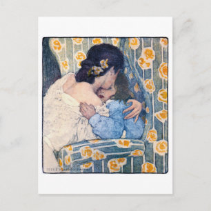 Carte Postale Hug et Kiss, Jessie Willcox Smith