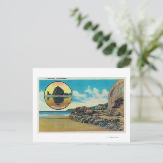 Carte Postale Hug Point à Cannon Beach et Haystack Rock (Debout devant)