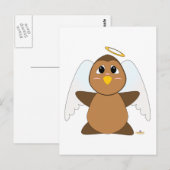 Carte Postale Huggable Chouette Brown ange (Devant / Derrière)