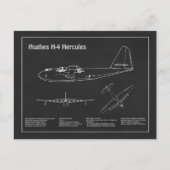 Carte Postale Hughes H-4 Hercules Oie d'épinette - Plans d'avion (Devant)