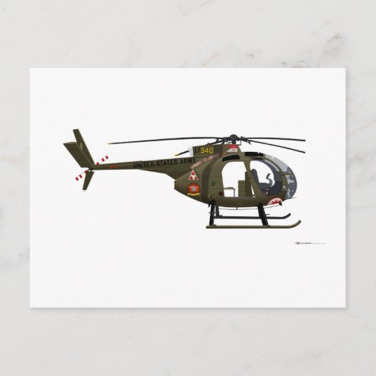 Carte Postale Hughes OH-6 Cayuse Miss Clawd (Devant)