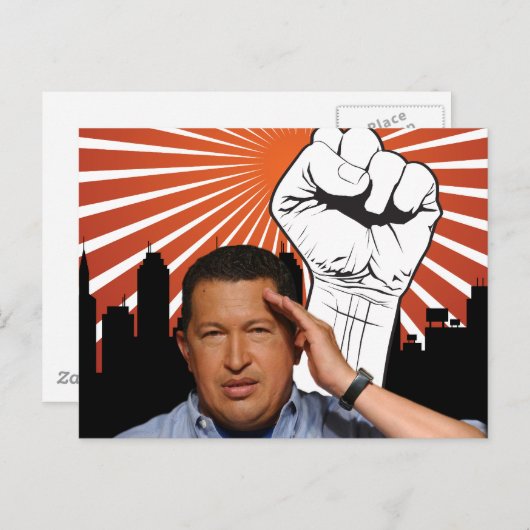 Carte Postale Hugo Chavez - Hugo Salutes style (Devant / Derrière)