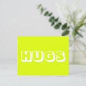 Carte Postale Hugs, blanc chartreuse (Debout devant)