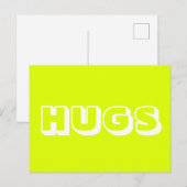 Carte Postale Hugs, blanc chartreuse (Devant / Derrière)
