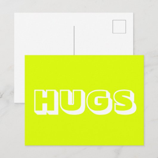 Carte Postale Hugs, blanc chartreuse (Devant / Derrière)