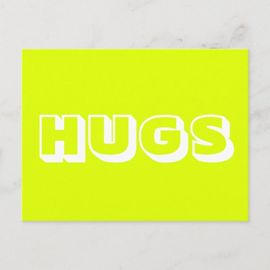 Carte Postale Hugs, blanc chartreuse (Devant)
