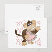 Carte Postale Hugs de singe et baisers T-shirts et cadeaux (Devant / Derrière)