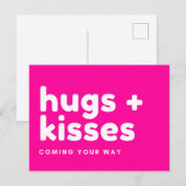 Carte Postale "hugs + kisses coming your way" (Devant / Derrière)