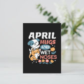 Carte Postale Hugs, Nez Humide et Vibes de Printemps - Animaux d (Debout devant)