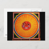 Carte Postale Huichol String Art Sun Mexican Folk Art (Devant / Derrière)
