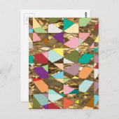 Carte Postale Huile d'or couleur Abstraite (Devant / Derrière)