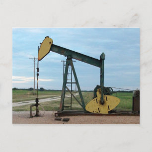 Carte Postale Huile Jack, Pumpjack, en champ