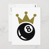 Carte Postale Huit boules de billard couronne (Devant / Derrière)