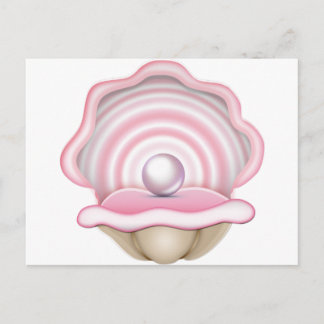 Carte Postale Huître de perle rose
